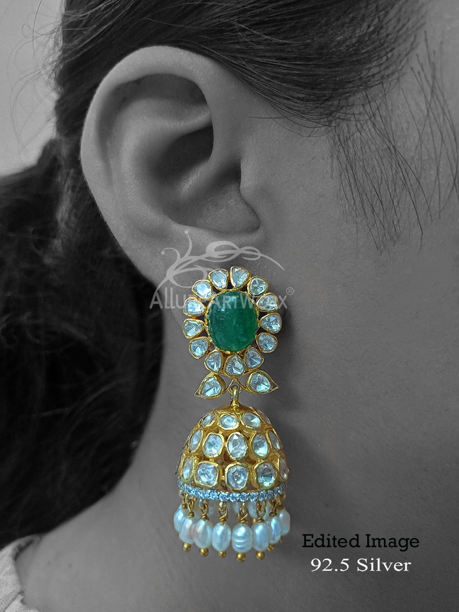 Florence Silver Jhumkas