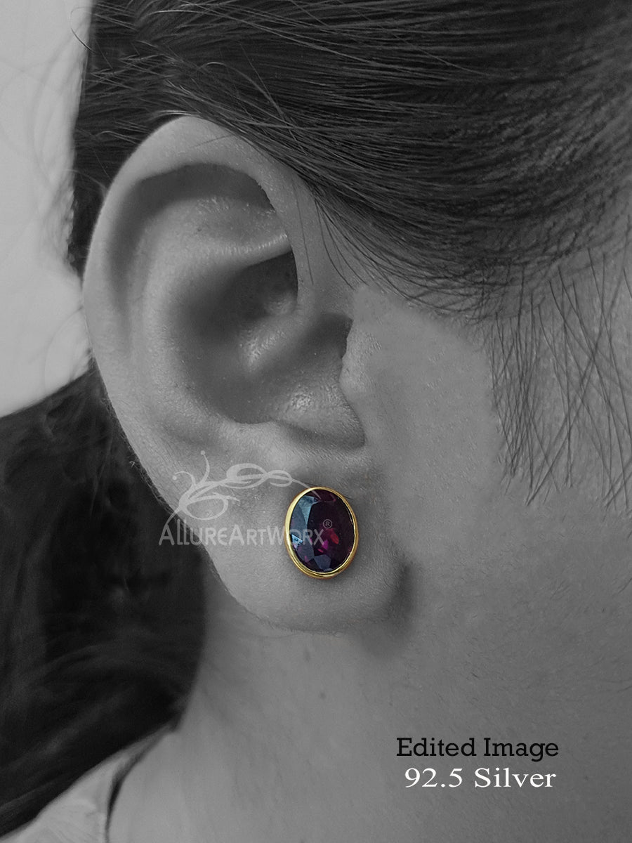 Garnet Silver Earrings