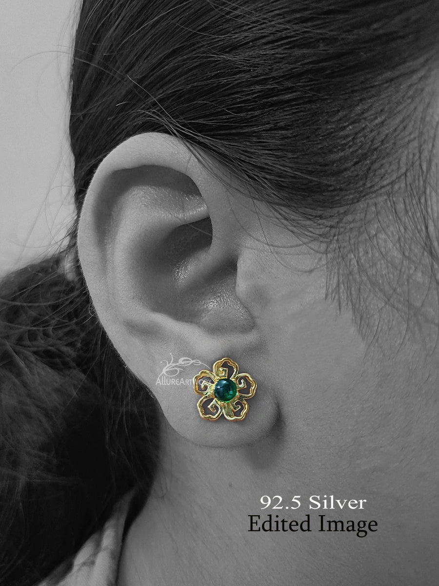 Pahi Silver Earrings(green)