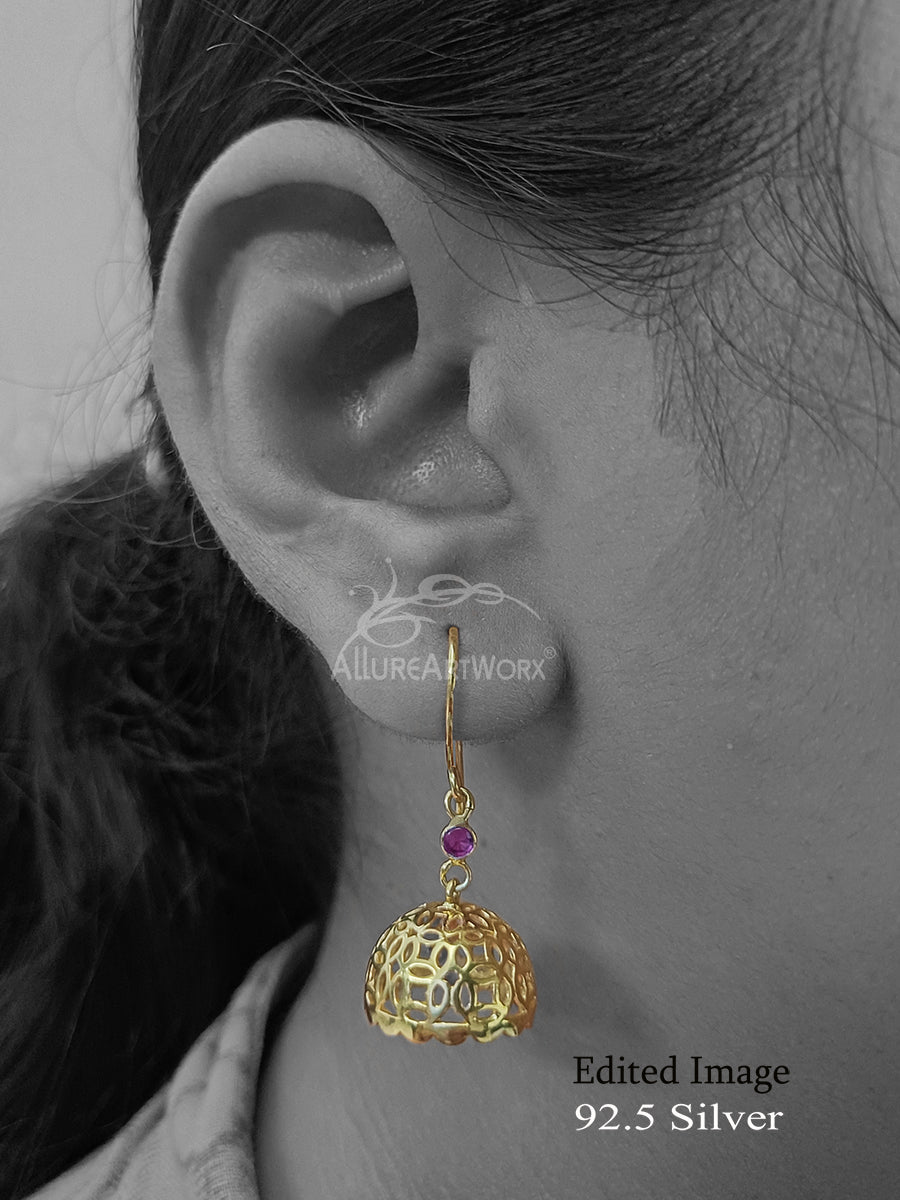 Myan Silver Jhumkis(Hooks)