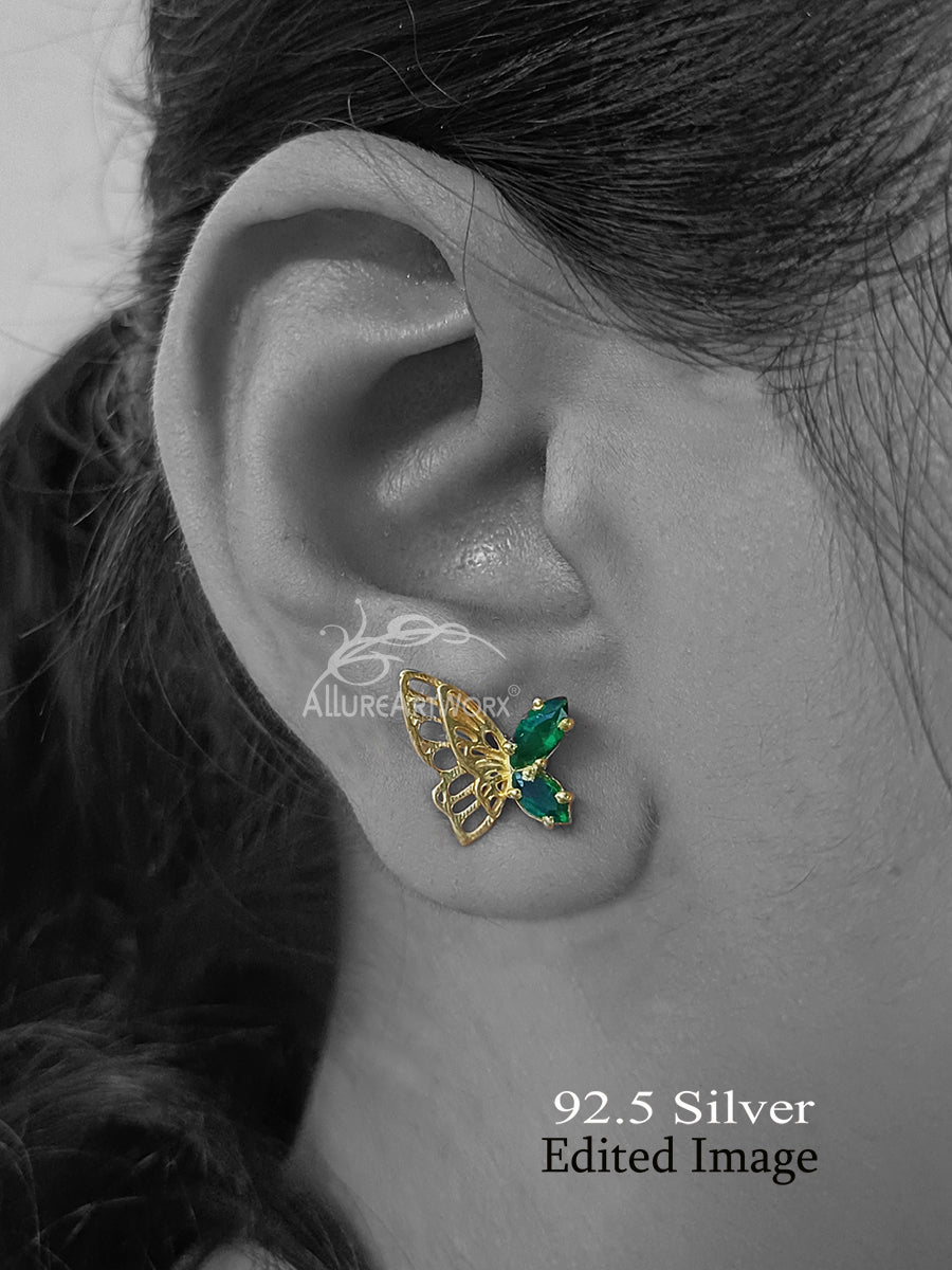 Kimana Silver Earrings(green)