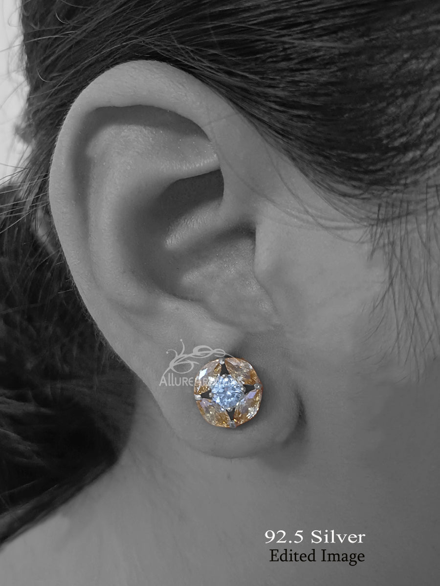 Champagne Silver Earrings