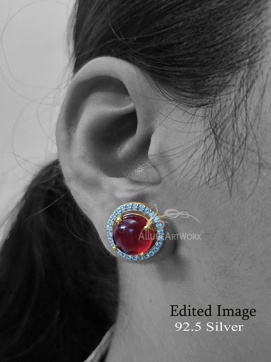 Ivy Silver Earrings(red)