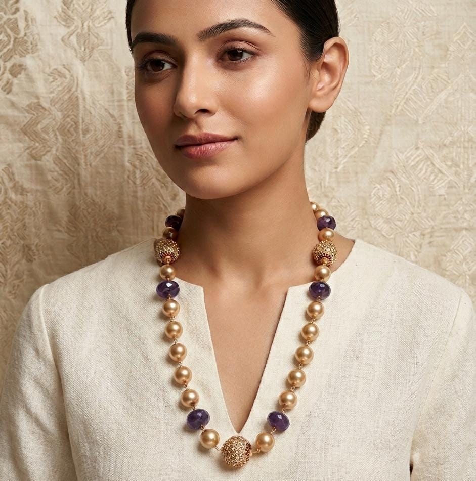 Amethyst Pearl Neckpiece