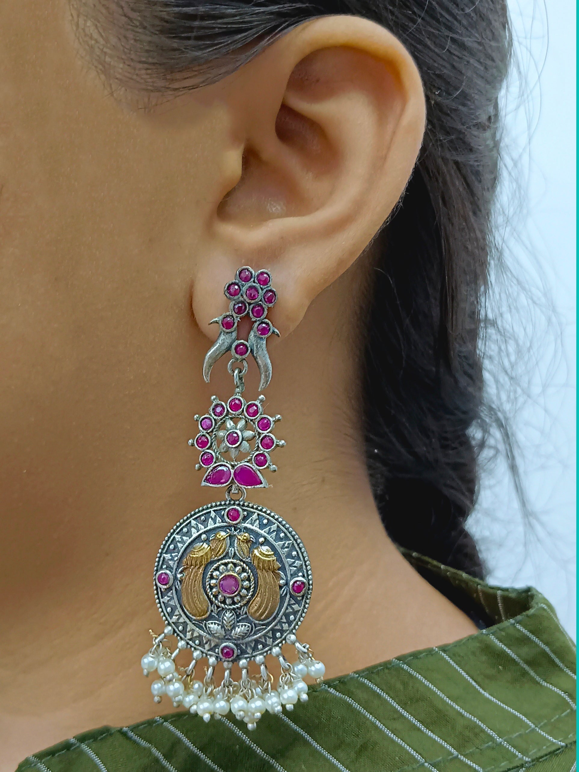 Trendy Earrings(long-two tone)