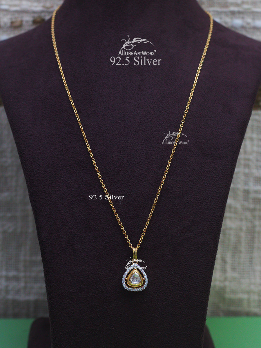 Aakruti Silver Pendant Set