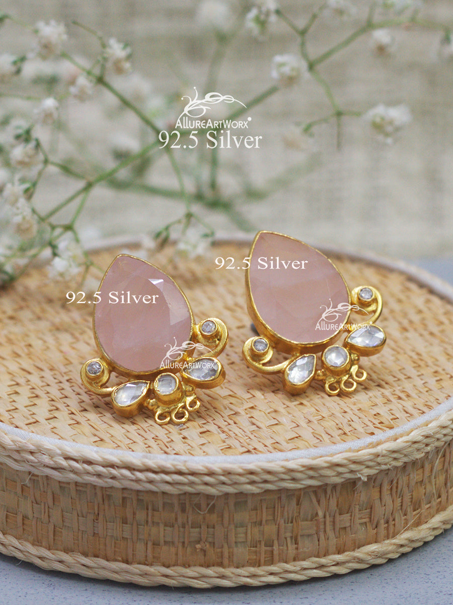 Rosequartz Silver Earrings