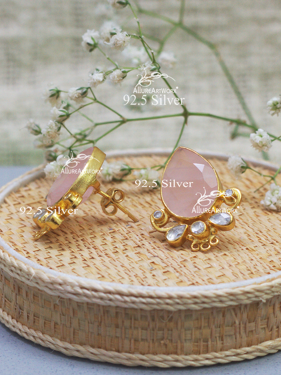 Rosequartz Silver Earrings