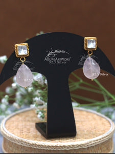 Rosequartz Silver Earrings