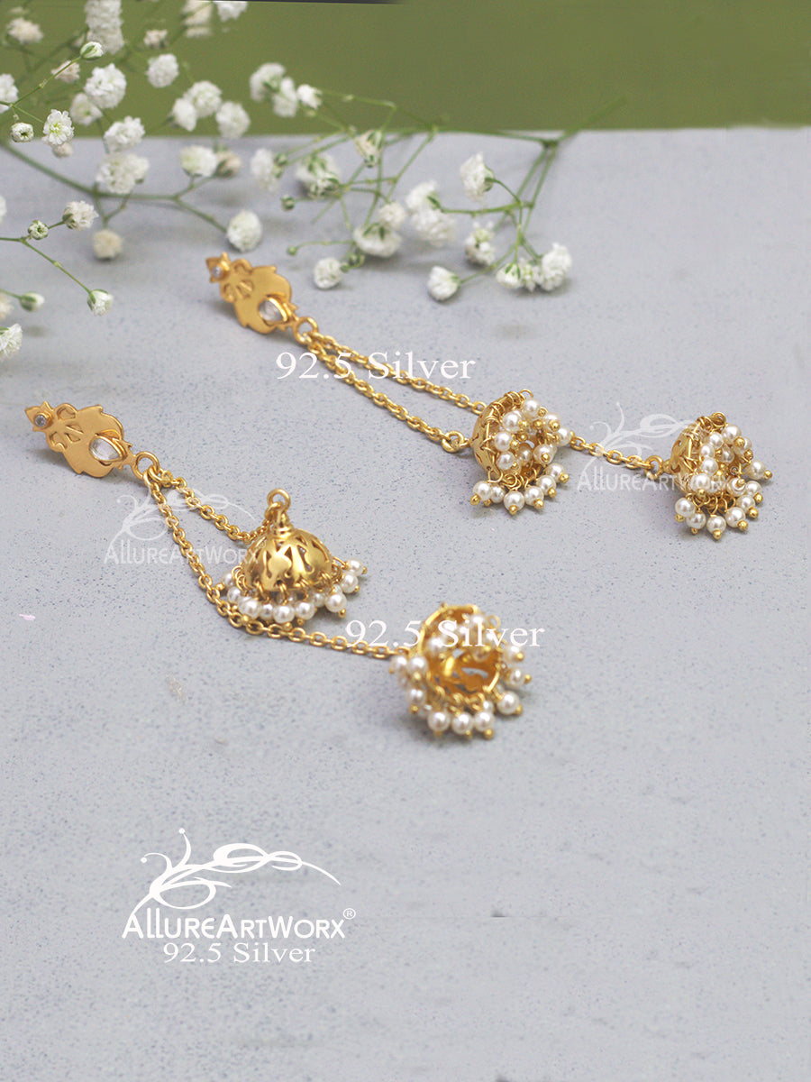 Grace Silver Jhumkis(long)