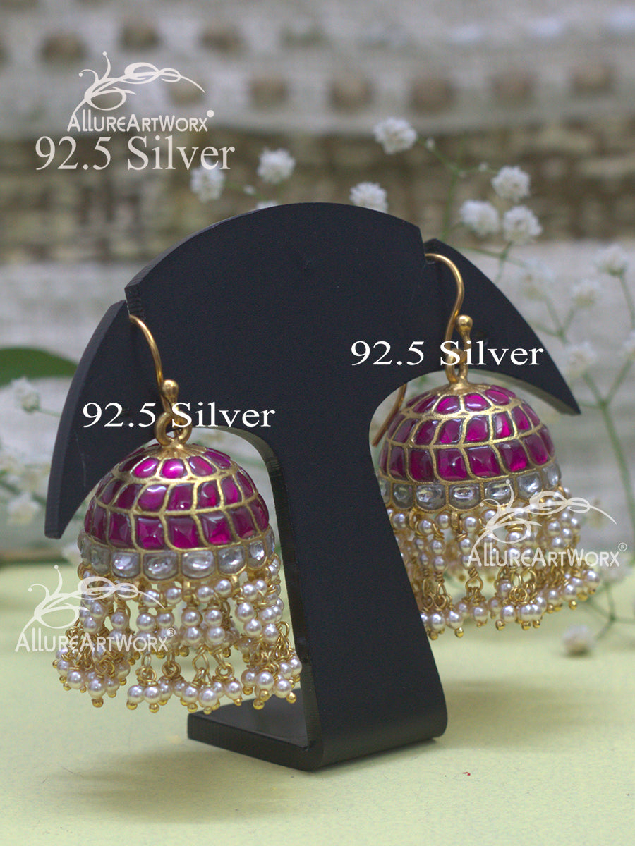 Gracious Silver Jhumkas