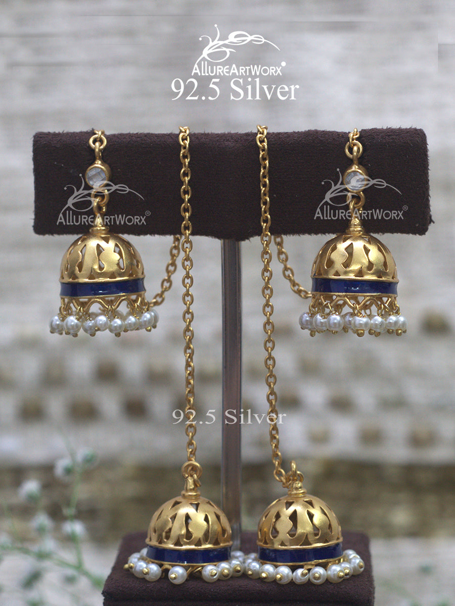 Grace Silver Jhumkis(long)