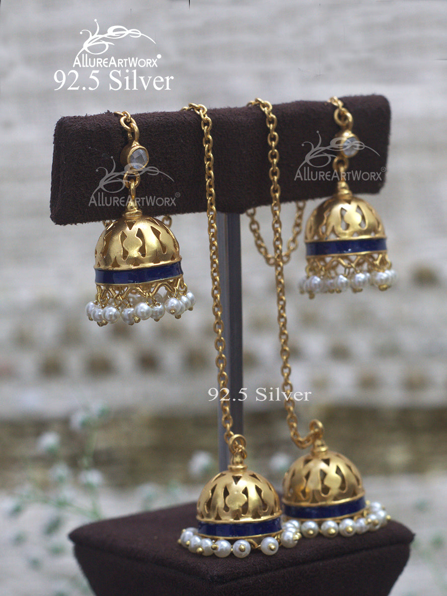 Grace Silver Jhumkis(long)