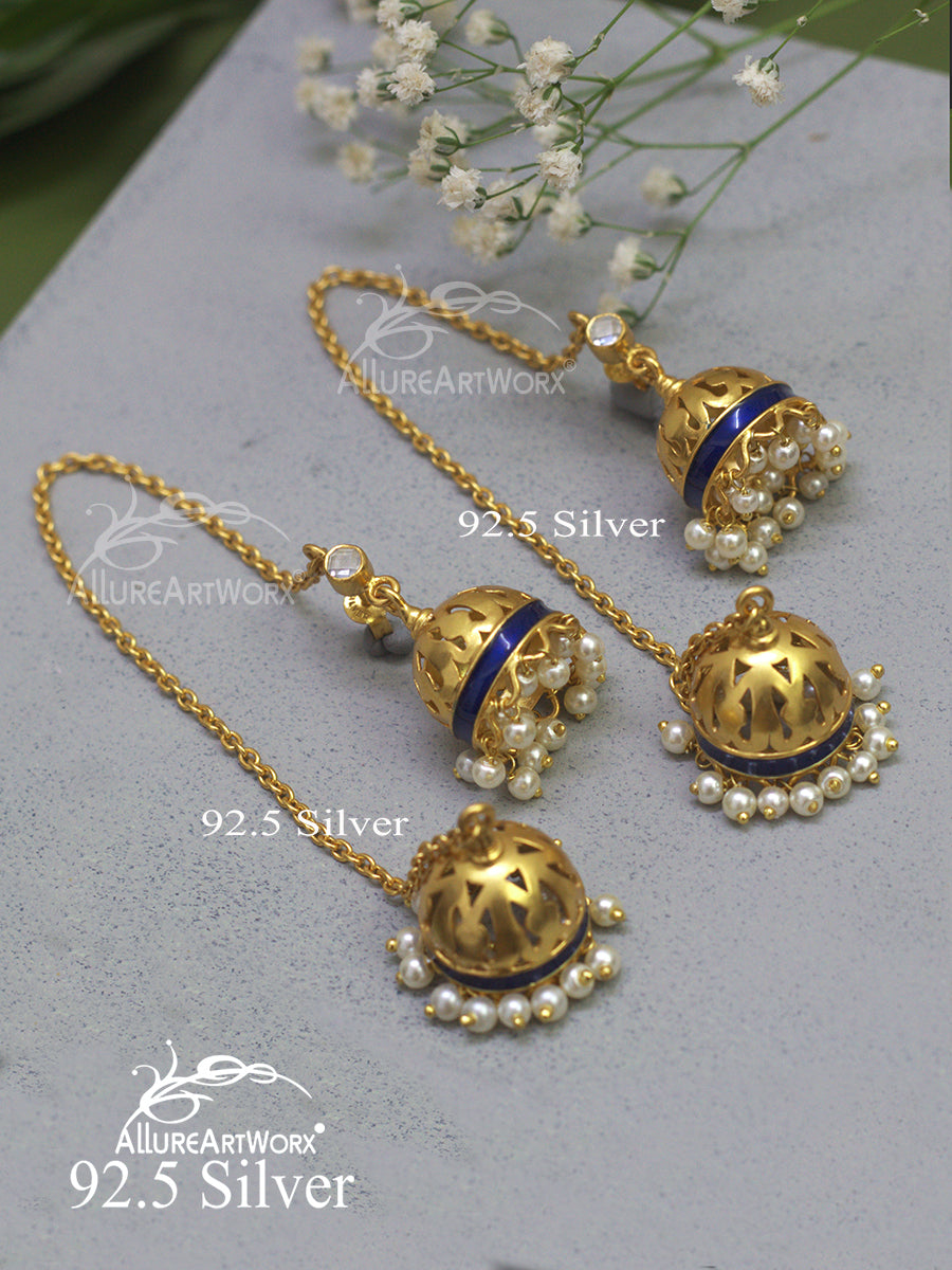 Grace Silver Jhumkis(long)