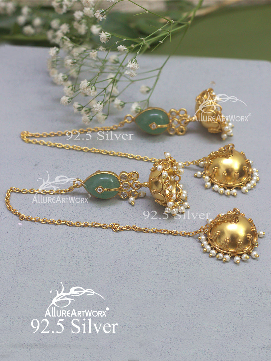 Grace Silver Jhumkis(long)