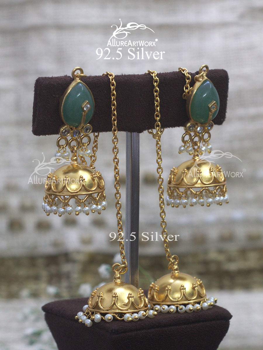 Grace Silver Jhumkis(long)