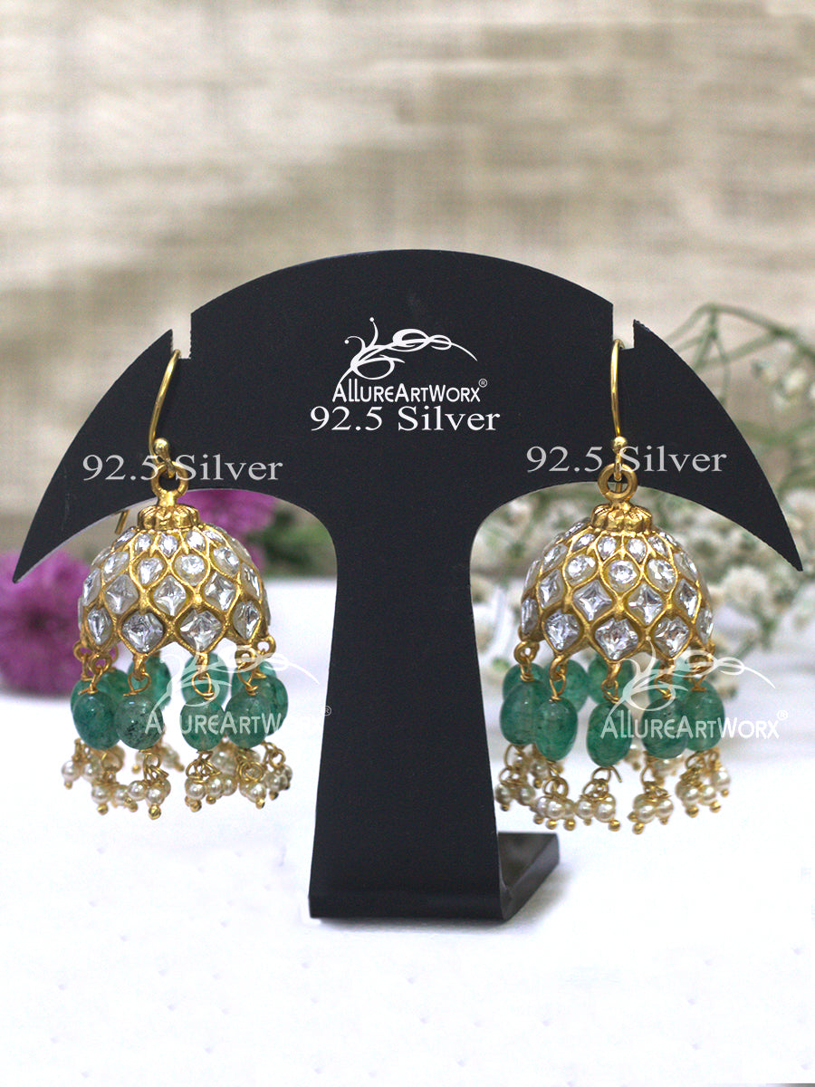 Gracious Silver Jhumkas