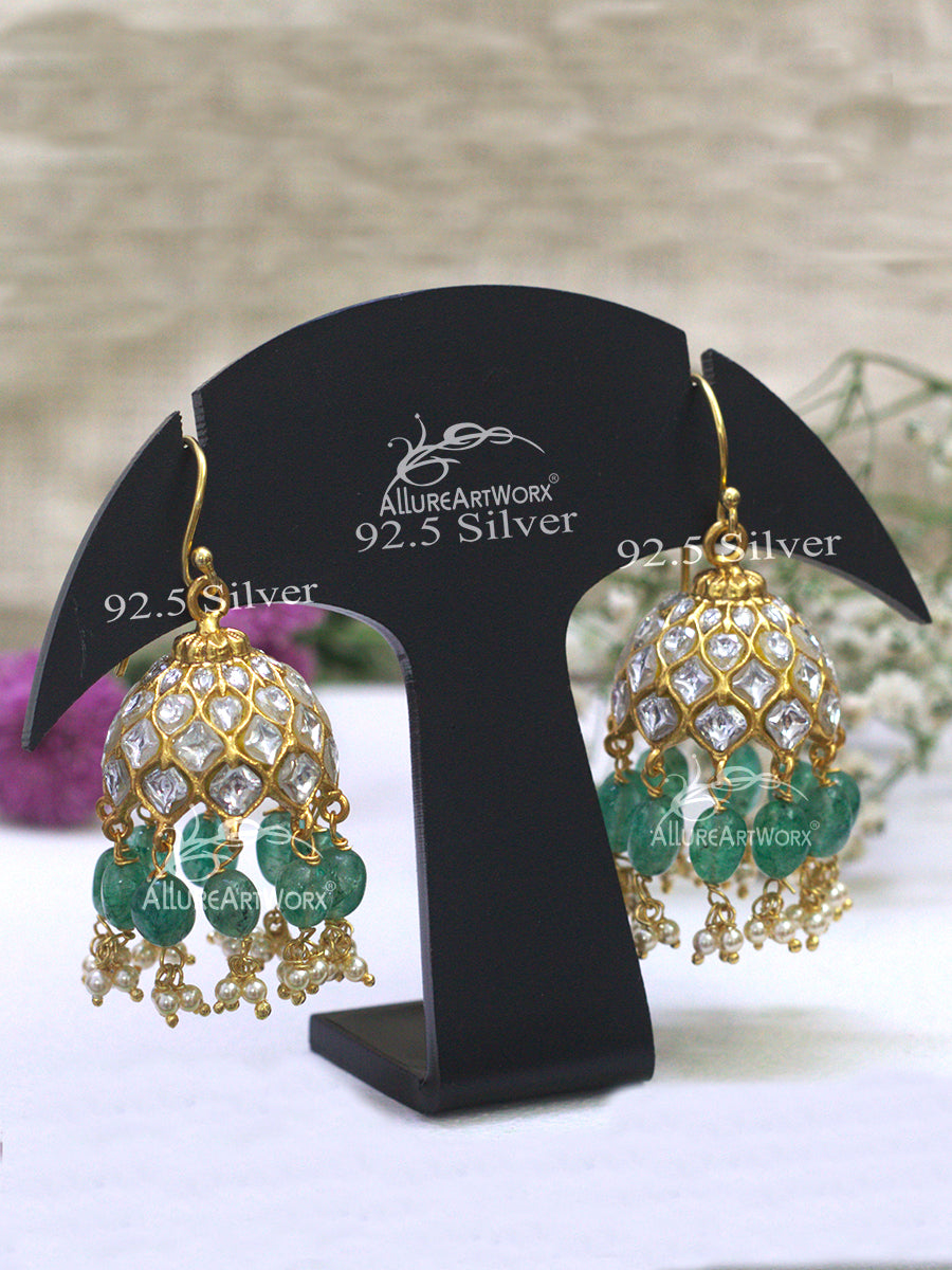 Gracious Silver Jhumkas