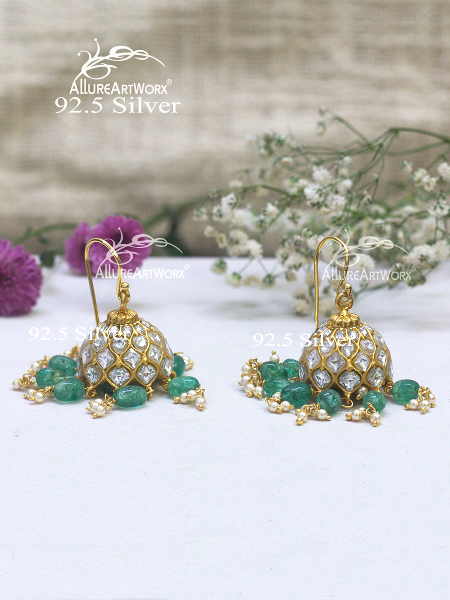 Gracious Silver Jhumkas