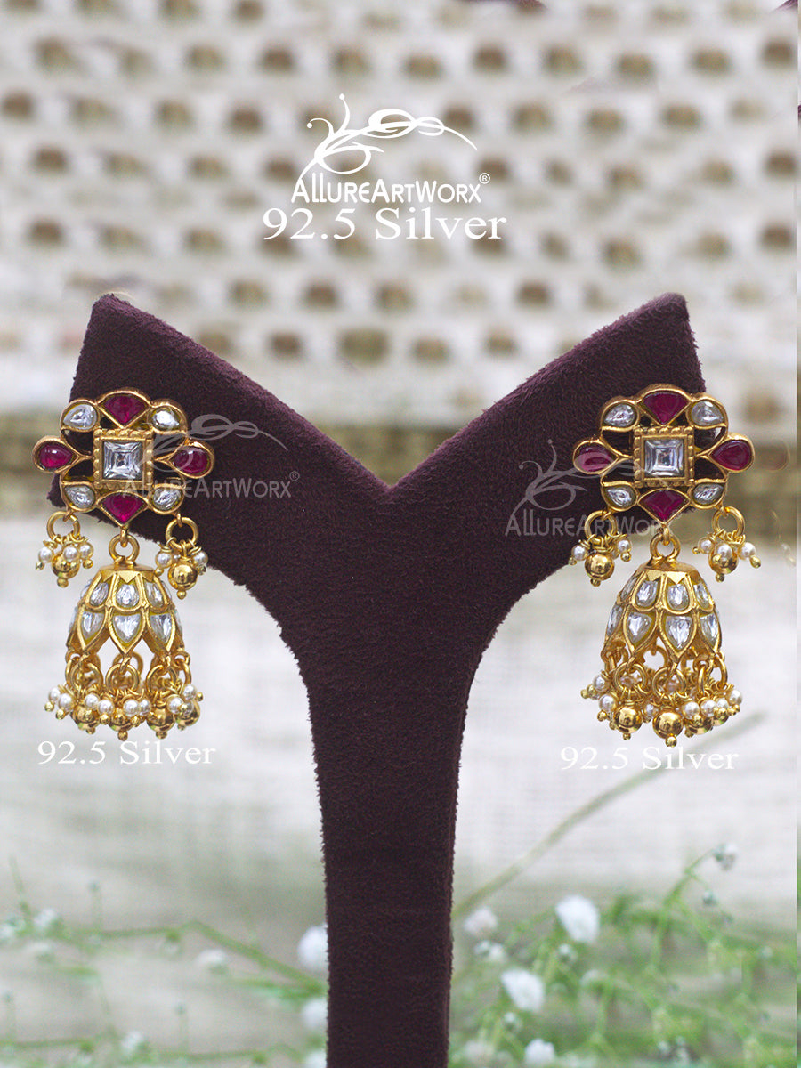 Gracious Silver Jhumkas