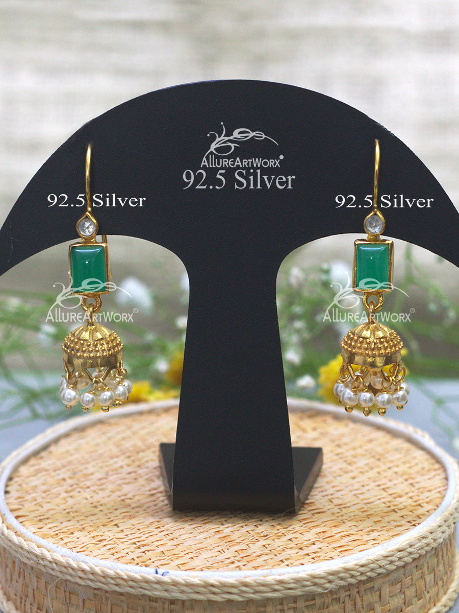 Ainara Silver Jhumkis