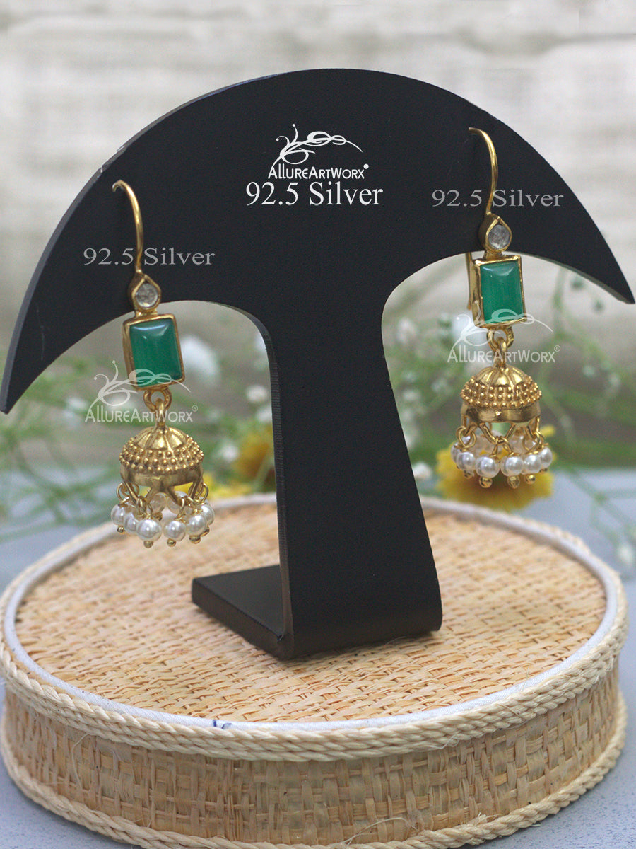 Ainara Silver Jhumkis