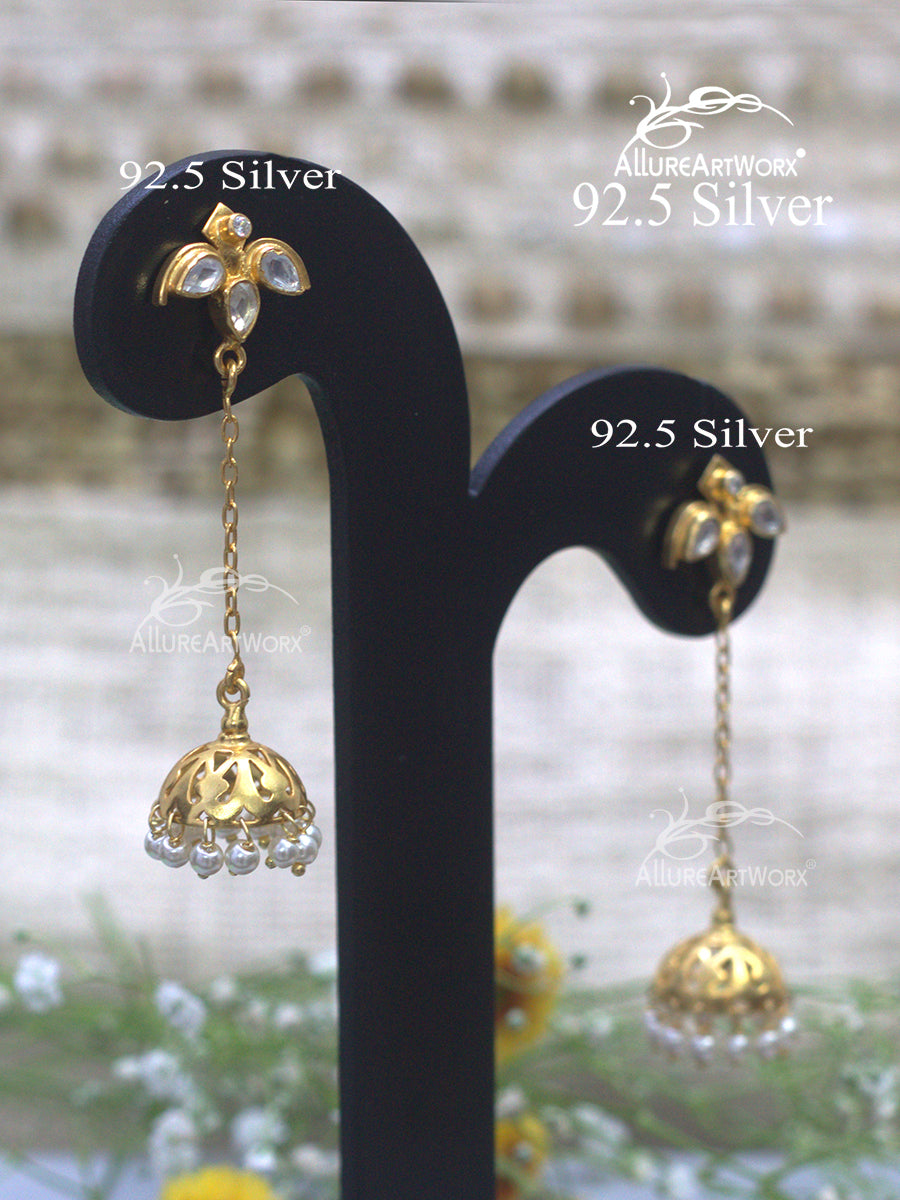 Auriane Silver Jhumkis