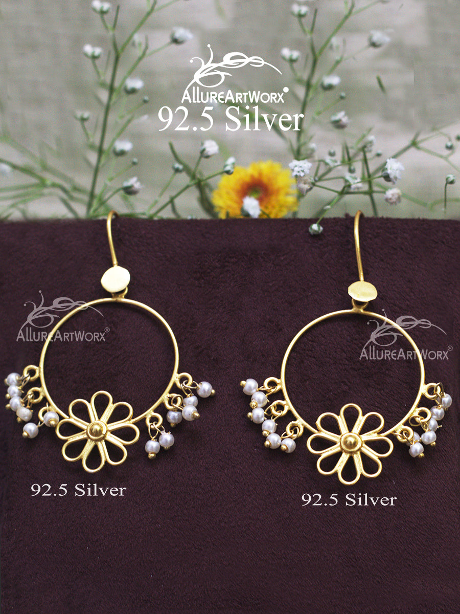 Chrysanthe Silver Hooks