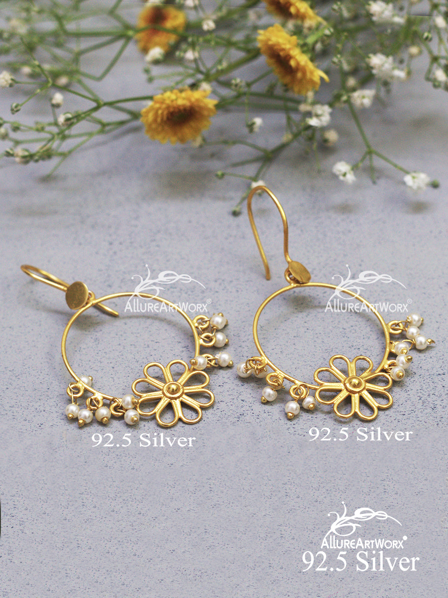 Chrysanthe Silver Hooks