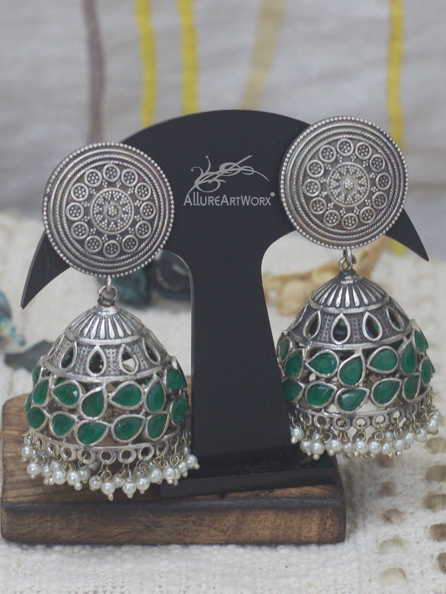 Traditional Earrings(green-big)