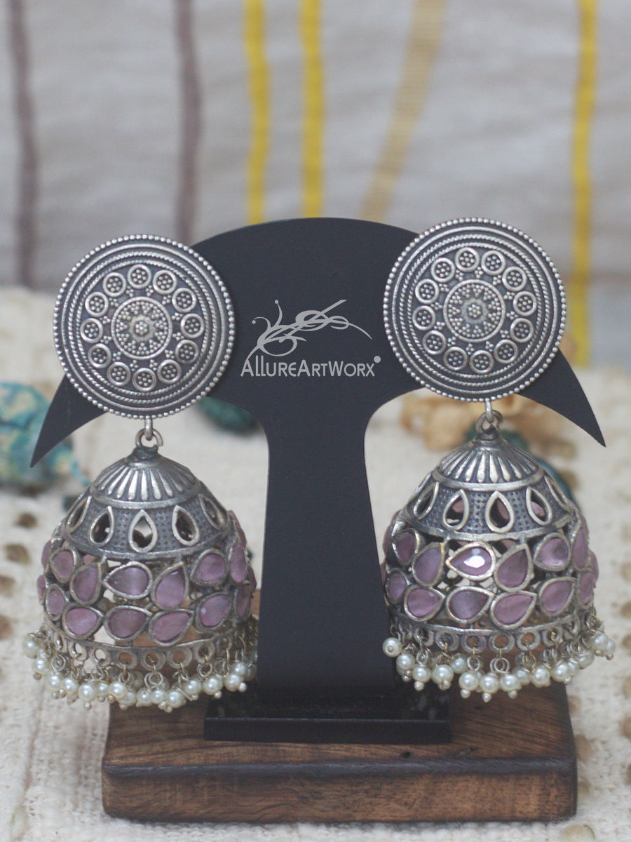 Traditional Earrings(light pink-big)
