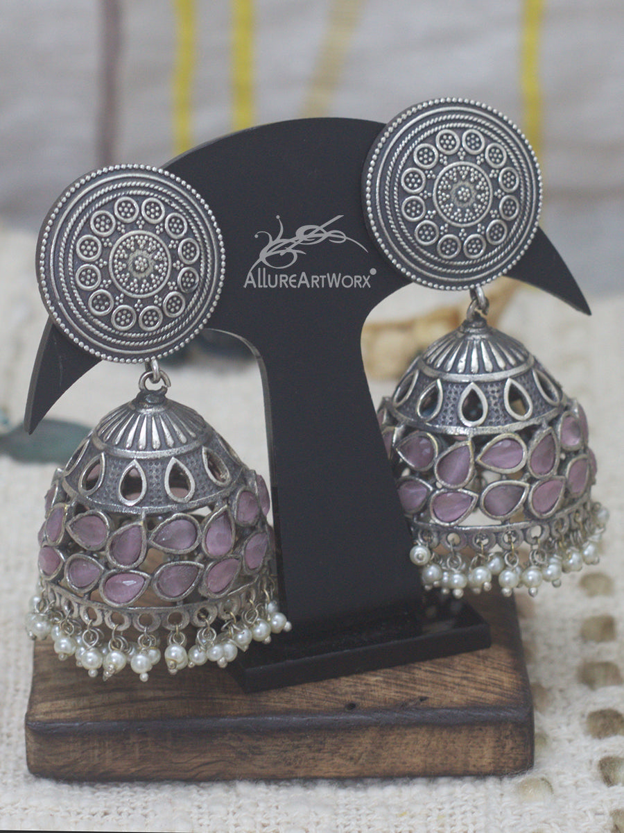 Traditional Earrings(light pink-big)