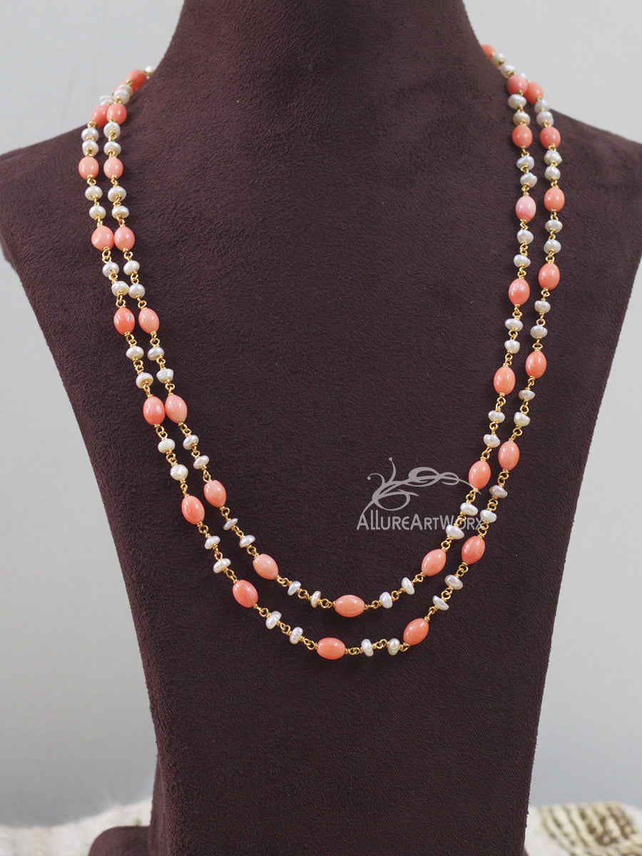 Coral Pearl Neckpiece