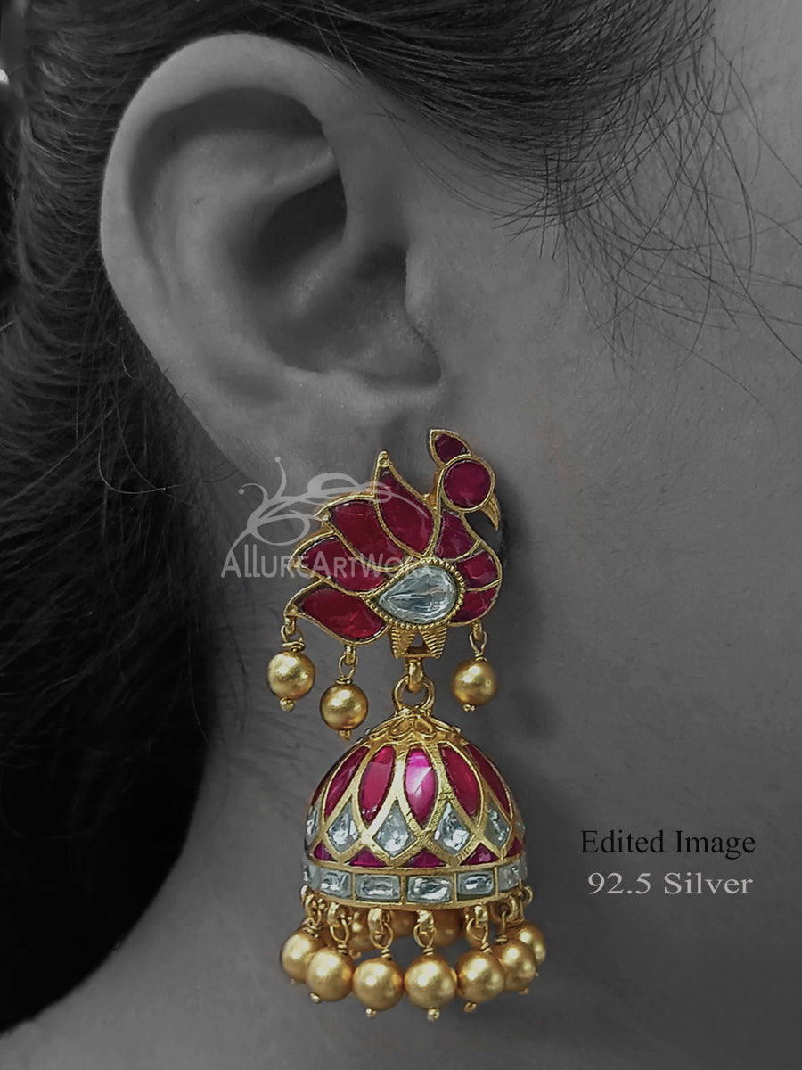 Kalapi Silver Jhumkas