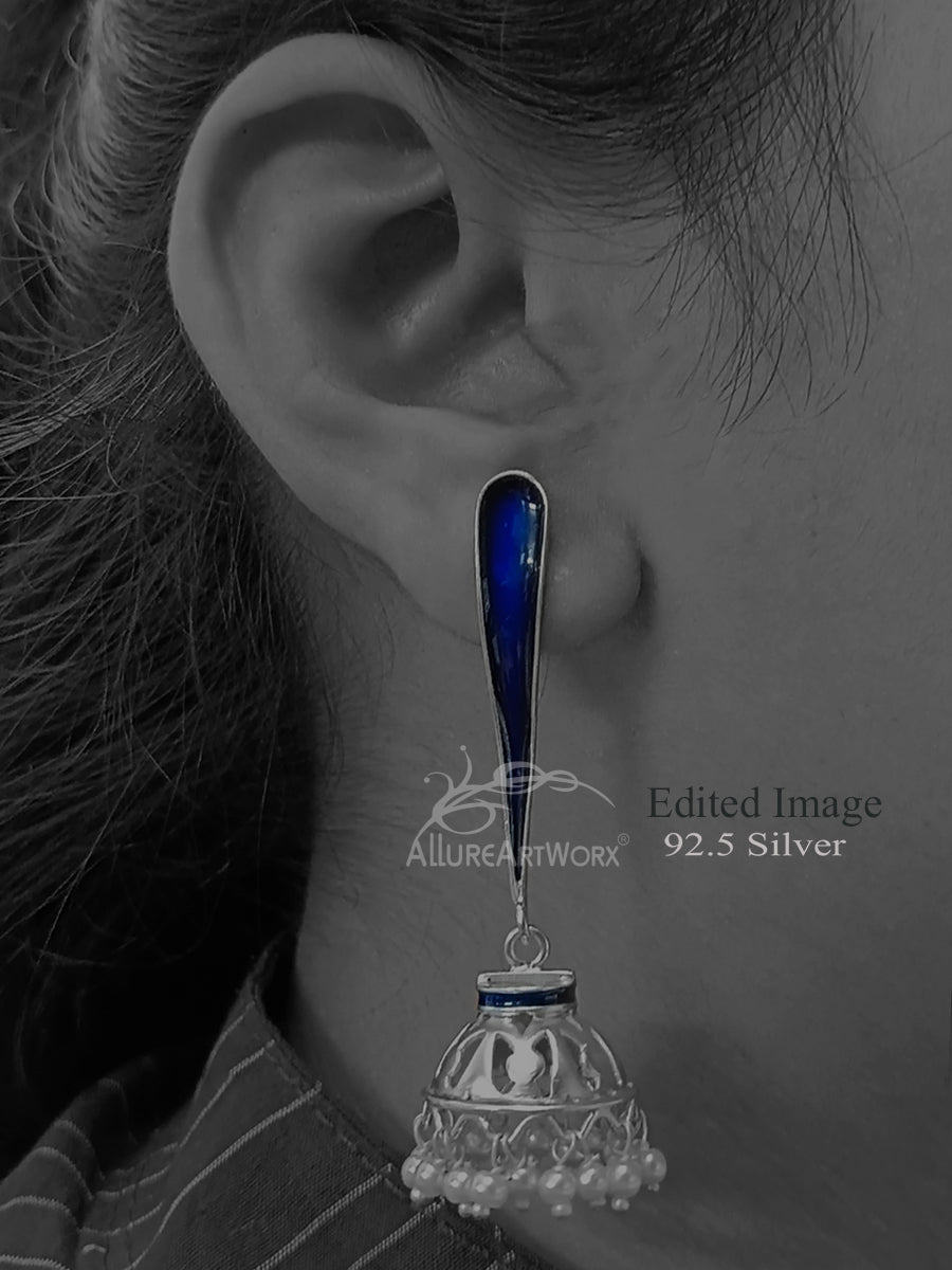 Grace Silver Jhumkas