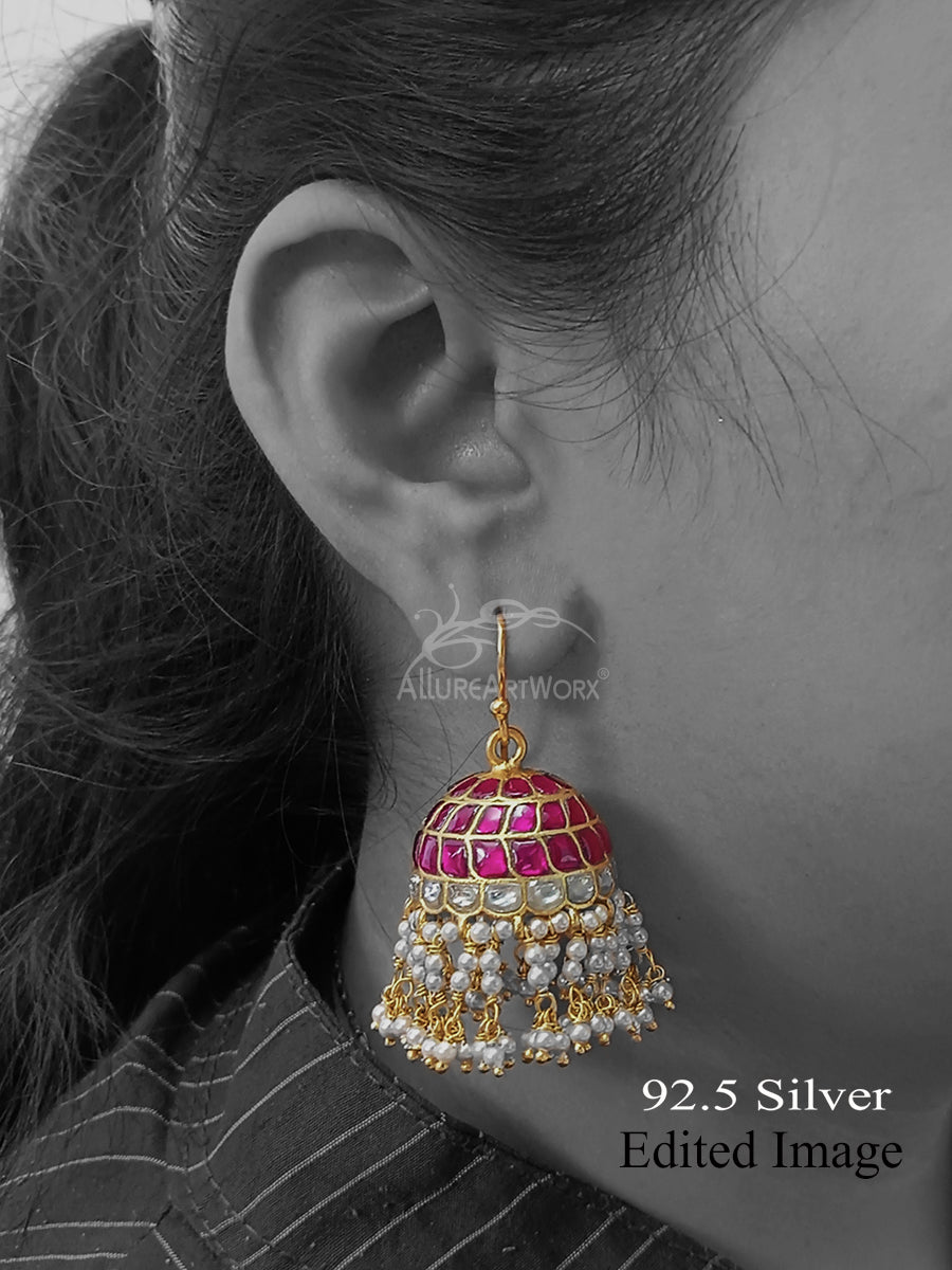 Gracious Silver Jhumkas