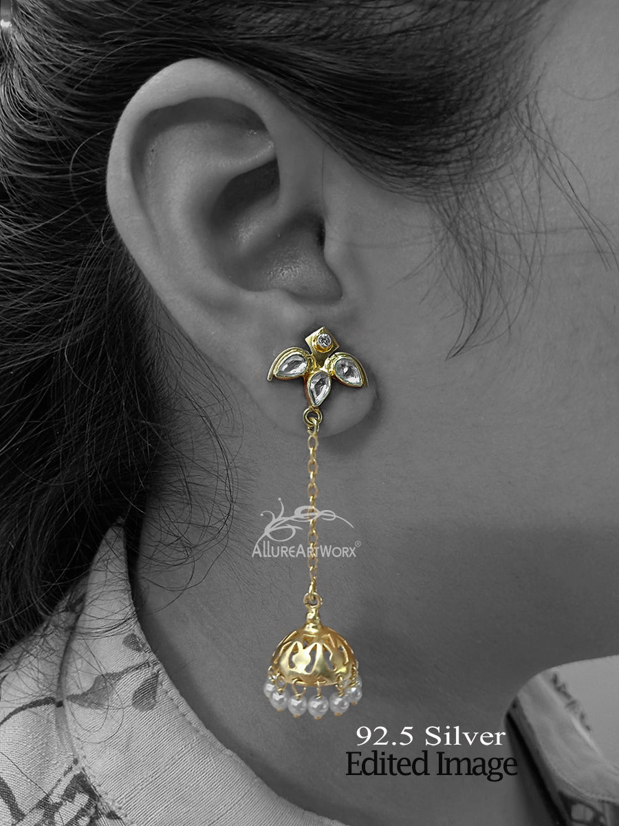 Auriane Silver Jhumkis